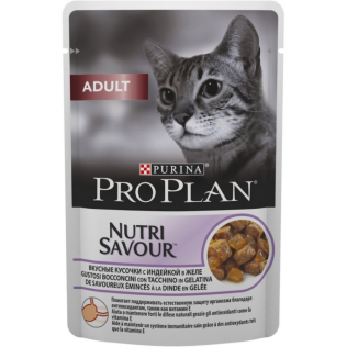 Влажный корм для взрослых кошек Purina Pro Plan Adult, индейка, пауч, 85 г