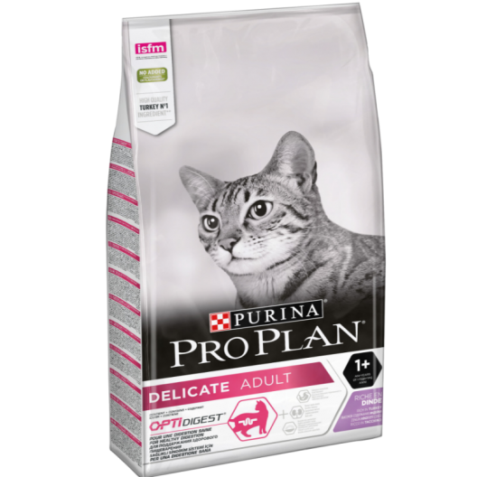 Pro Plan OptiDigest Delicate. Сухой полнорационный корм Про План для котов и кошек с чувствительным пищеварением и привередливых к еде. Мешок 1,5 кг.