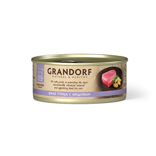 GRANDORF Филе тунца с мидиями . Консервированный корм для кошек Грандорф 70г