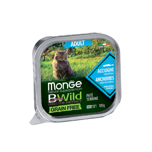 Monge B-Wild Anchovies with vegetables Adult. Монже для кошек би-вайлд анчоусы с овощами.