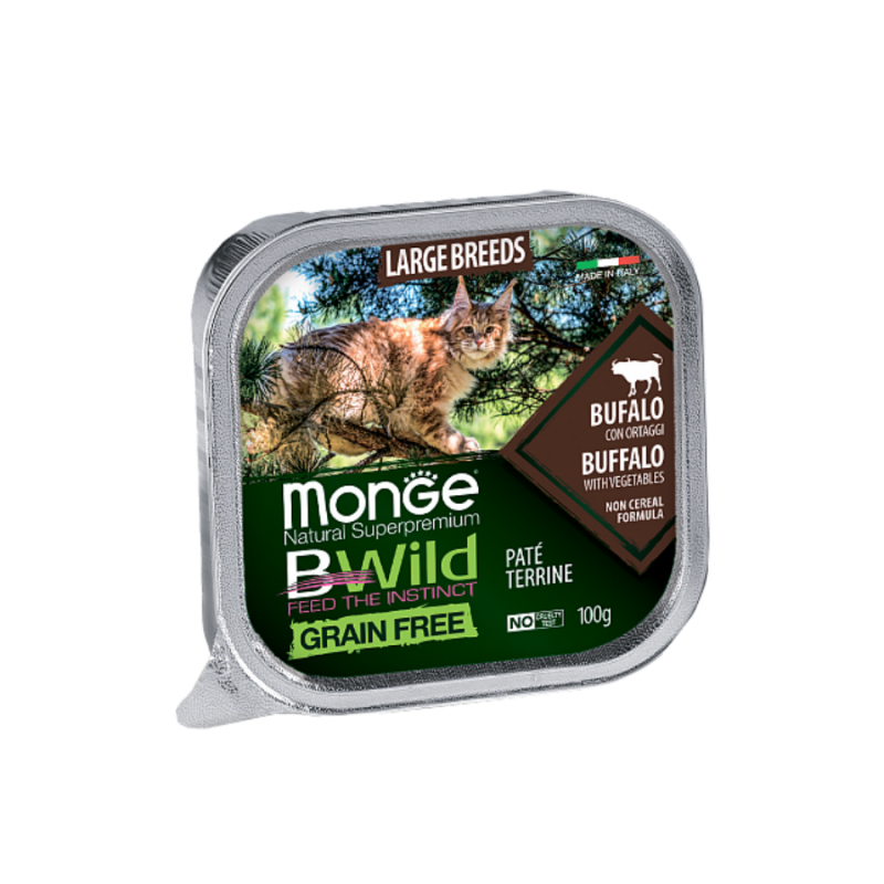 Monge B-Wild Buffalo with vegetables Large Breeds. Монже для кошек крупных размеров би-вайлд буйвол с овощами.