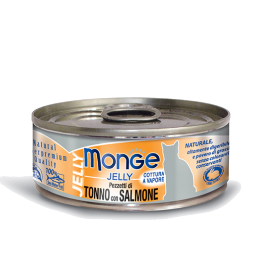Monge Tuna with Salmon Adult Jelly. Монже для кошек с тунцом и лососем в желе.