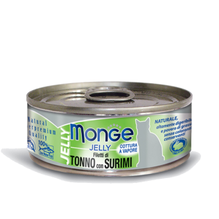 Monge Yellowfin Tuna with Surimi Adult Jelly. Монже для кошек с желтоперым тунцом и сурими в желе.