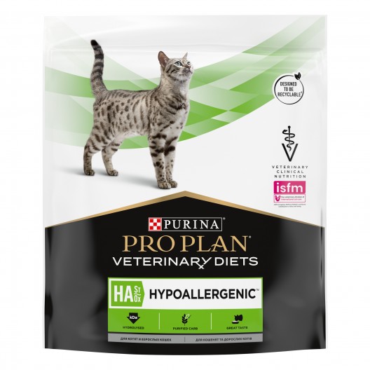 Pro Plan Veterinary Diets Hypoallergenic для кошек. Ветеринарная диета Про план Гиппоалерджик для кошек и котят для снижения пищевой непереносимости ингредиентов и питательных веществ.  1,3 кг. 