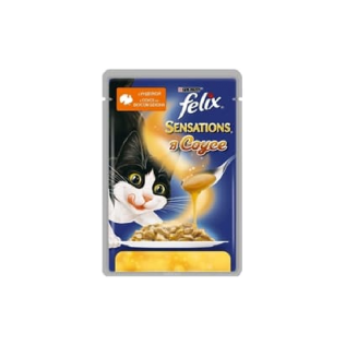 Felix Влажный корм для кошек Purina Felix Sensations в Удивительном соусе, индейка и бекон, пауч, 85 г