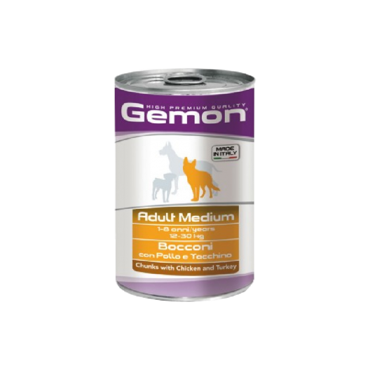 Gemon Medium Adult 1250gr. Гемон консервы для взрослых собак средних пород, с курицей и индейкой
