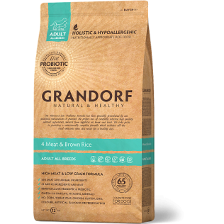 Grandorf Adult All Breeds 4meat&brown rice 3kg. Грандорф сухой корм для собак всех пород холистик класса "4 мяса с бурым рисом" 3кг.