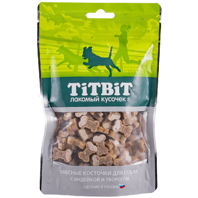 TiTBiT Косточки мясные для собак с индейкой и творогом 145 г