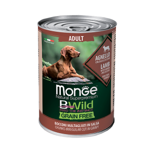 Monge Natural Super Premium B-Wild Grain Free Lamb with pumpkin and zucchini Adult. Монже для взрослых собак би-вайлд беззерновой с ягненком, тыквой и кабачком.