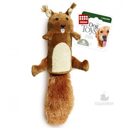 GiGwi Dog Toys. ГиГви игрушка для собак "Большая белка с пищалкой" Арт.75015