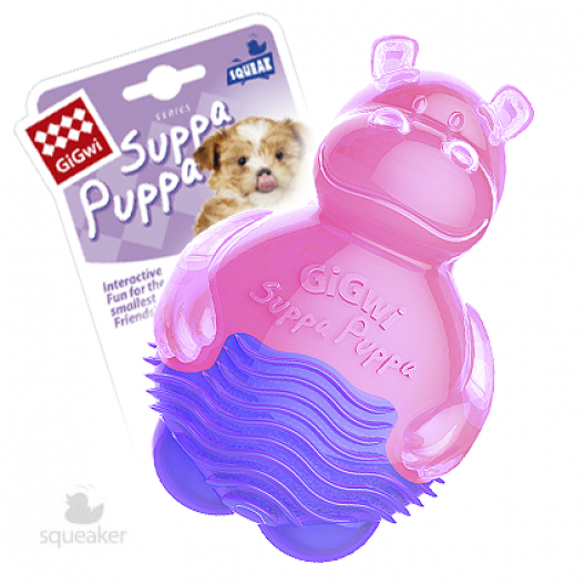 GiGwi Dog Toys. Гигви игрушка для собак "Бегемотик с пищалкой" Арт.75425