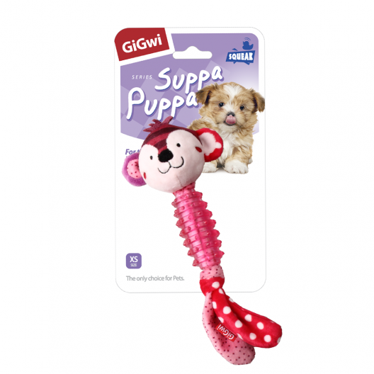 GiGwi Dog Toys. ГиГви игрушка для собак "Обезьяна с пищалкой" Арт.75530