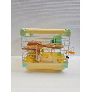 Клетка домик для грызунов с трубами TH-02 желтая размер 27,7*20,5*25см