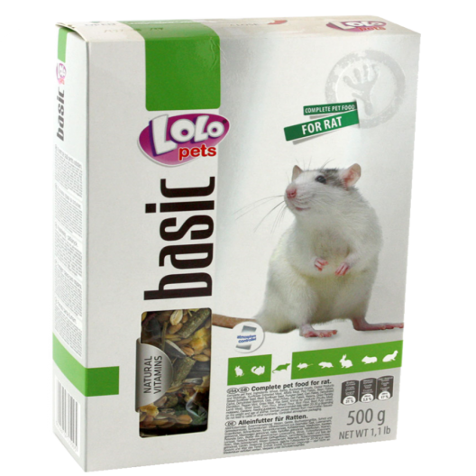 Полнорационный корм Lolo Pets Basic For Rat,  для декоративных крыс. 500гр