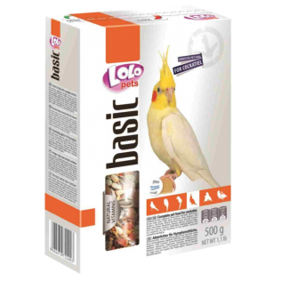 Полнорационный корм  для средних попугаев Lolo Pets Basic for Cockatiel,  для нимф, корелл.  500 гр. 