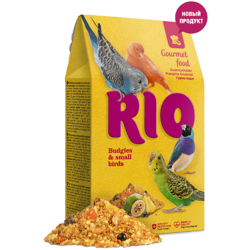 RIO Гурмэ корм для волнистых попугайчиков и мелких птиц, 250 гр