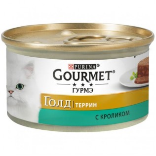 Gourmet Gold террин с кроликом. Гурмэ голд влажный корм для кошек террин с кроликом по-французски. 85 гр. 