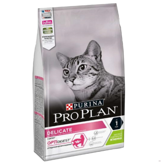 Pro Plan OptiDigest Delicate. Полнорационный сухой корм Про План  для котов и кошек с чувствительным пищеварением и привередливых к еде со вкусом ягненка. Мешок 10 кг. 