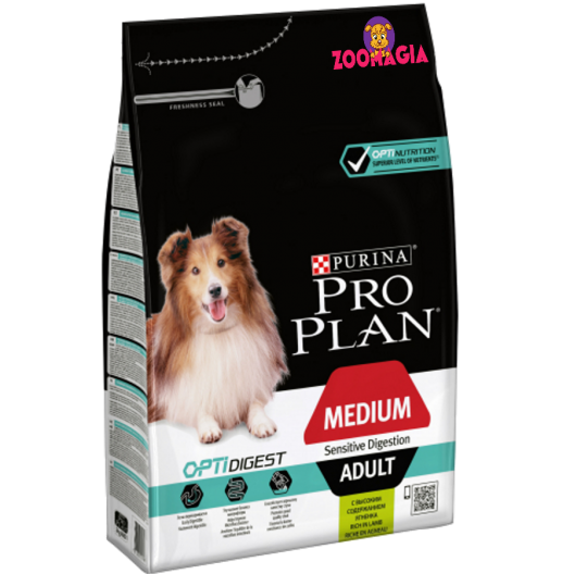 Pro Plan Dog Opti Digest Adult Medium с ягненком. Про план для взрослых собак средних пород с чувствительным пищеварением с ягненком. 3 кг. 