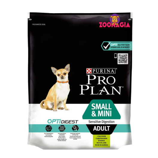 Pro Plan Dog Opti Digest Adult Small & Mini с ягненком. Корм Про план для взрослых собак мелких пород с чувствительным пищеварением с ягненком. 700 гр. 