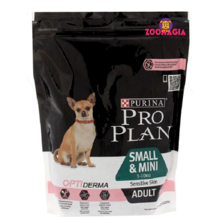 Pro Plan Dog Opti Derma Adult Small & Mini с лососем. Корм Про план для взрослых собак мелких пород с чувствительной кожей с лососем. 700гр. 