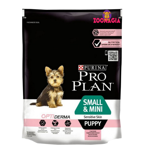 Pro Plan Dog Opti Derma Puppy Small & Mini с лососем. Корм Про план для щенков мелких пород с чувствительной кожей с лососем. 700гр. 
