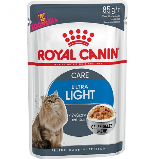 Влажный корм в желе для кошек склонных к лишнему весу Royal Canin Ultra Light In Jell, 85 гр.