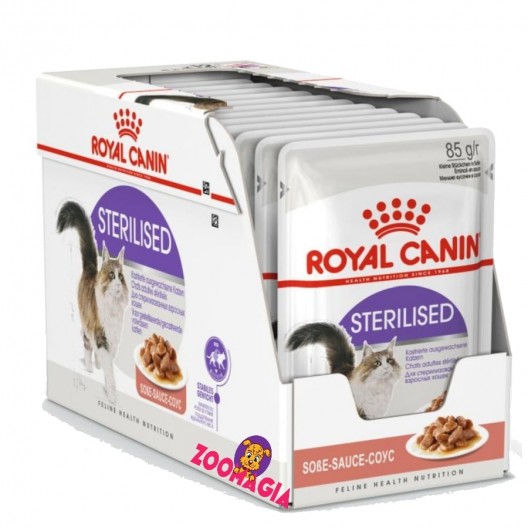 Влажный корм в соусе для стерилизованных кошек склонных к полноте, старше 1 года Royal Canin Sterilised Pork Free, 12*85 гр.