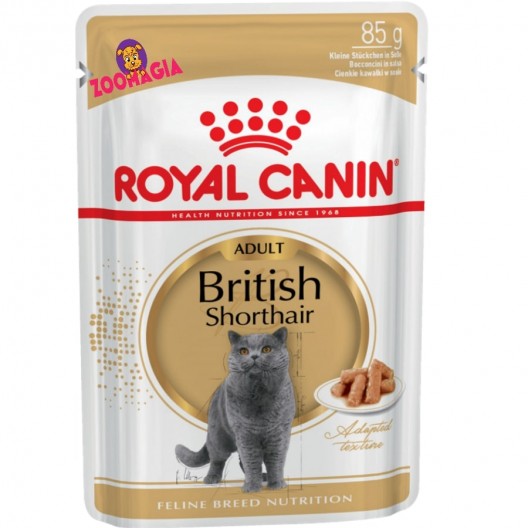 Влажный корм для взрослых кошек британской породы Royal Canin British Shorthair, 85 гр.