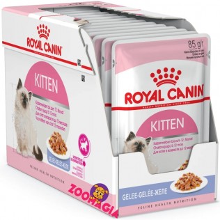 Влажный корм для котят во второй фазе роста с 4 до 12 мес Royal Canin Kitten In Jelly, 12*85 гр.