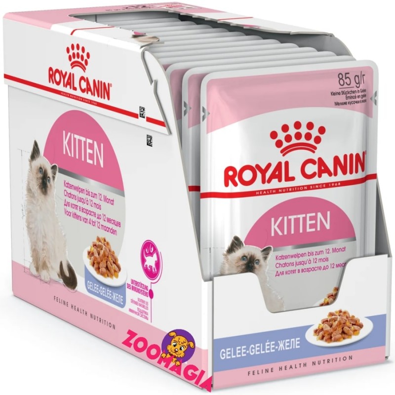 Влажный корм для котят во второй фазе роста с 4 до 12 мес Royal Canin Kitten In Jelly, 12*85 гр.