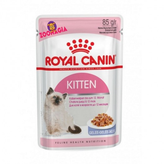Корм для котят во второй фазе роста с 4 до 12 мес Royal Canin Kitten In Jelly. Влажный корм для котят, 85 гр.