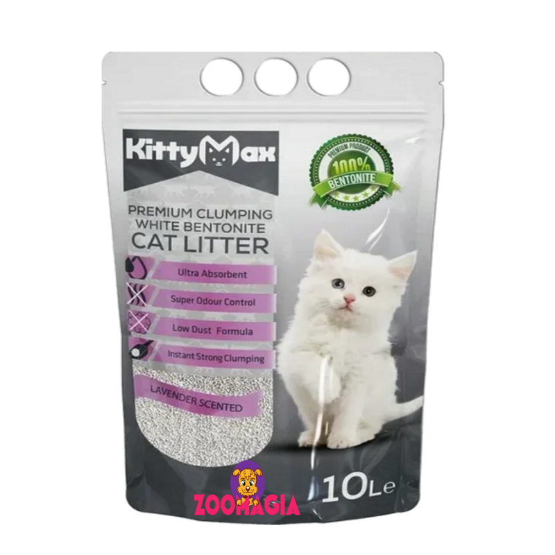 Kitty Max Lavender 10L Комкующийся наполнитель для кошек с ароматом лаванды 10л