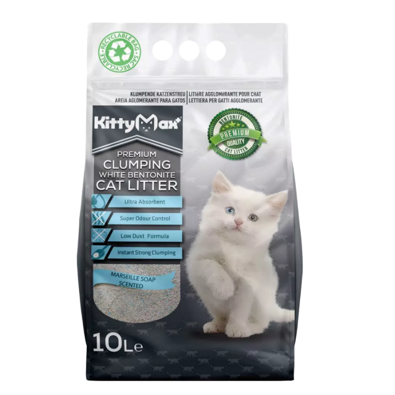 Kitty Max marseille soap 10l. Бентонитовый комкующийся наполнитель для кошек 