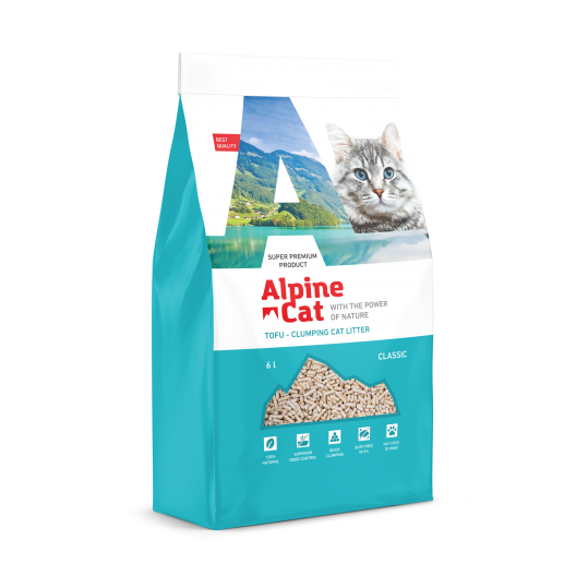 Наполнитель Alpine Cat с нейтральным ароматом гранулированный органический комкующийся(тофу), 6 л.